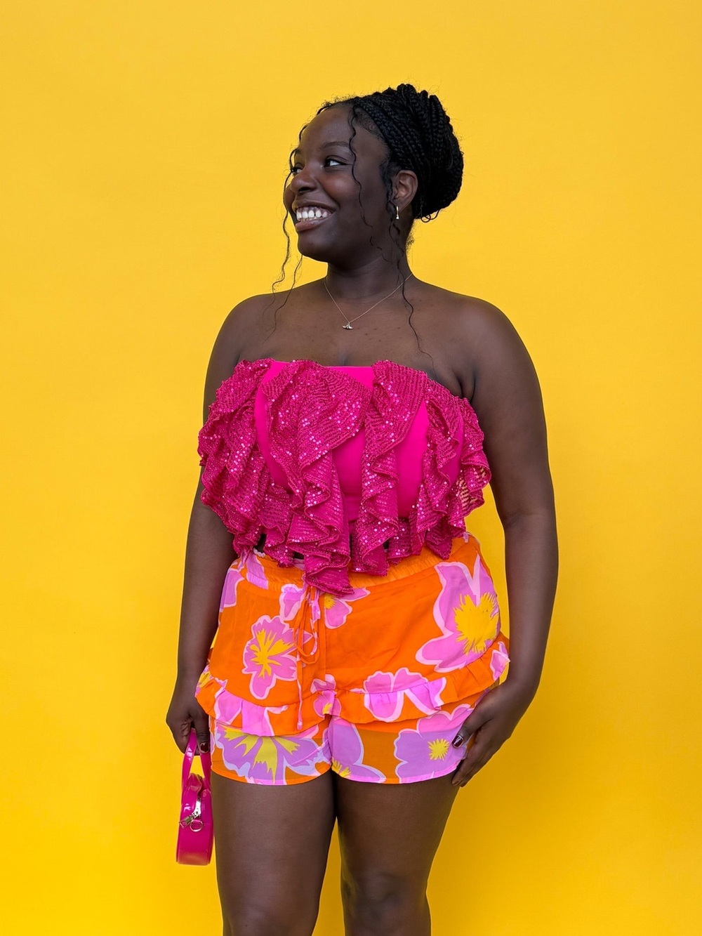 Pink Sequin Tube Top